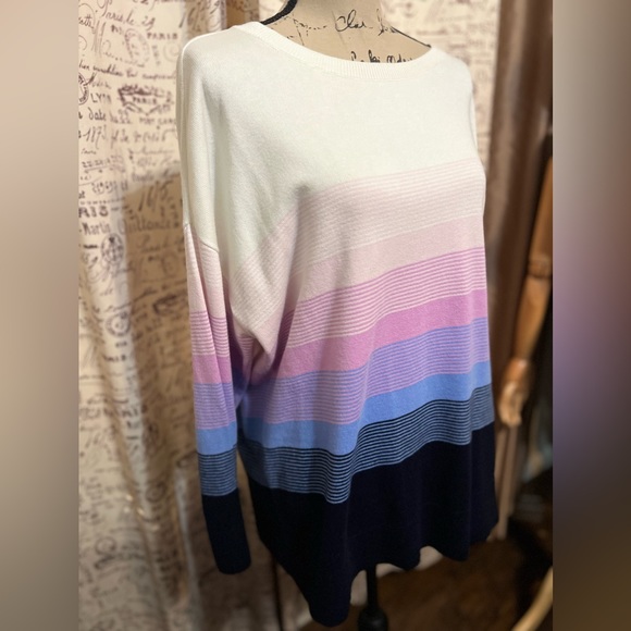 Talbots Cotton END-ON-END OMBRÉ SWEATER 2X - Picture 6 of 8